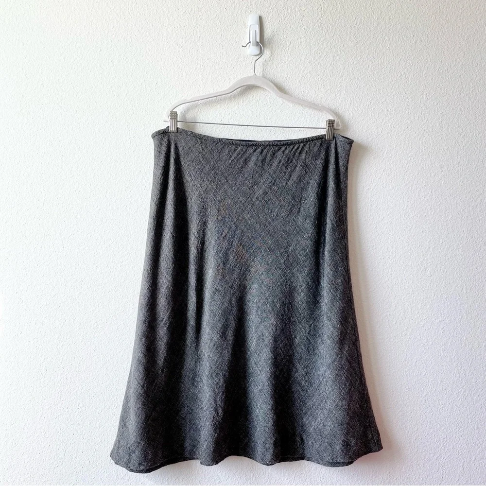 SOLD Eileen Fischer A-Line Skirt in Brown Grey Size XL Elastic Waist